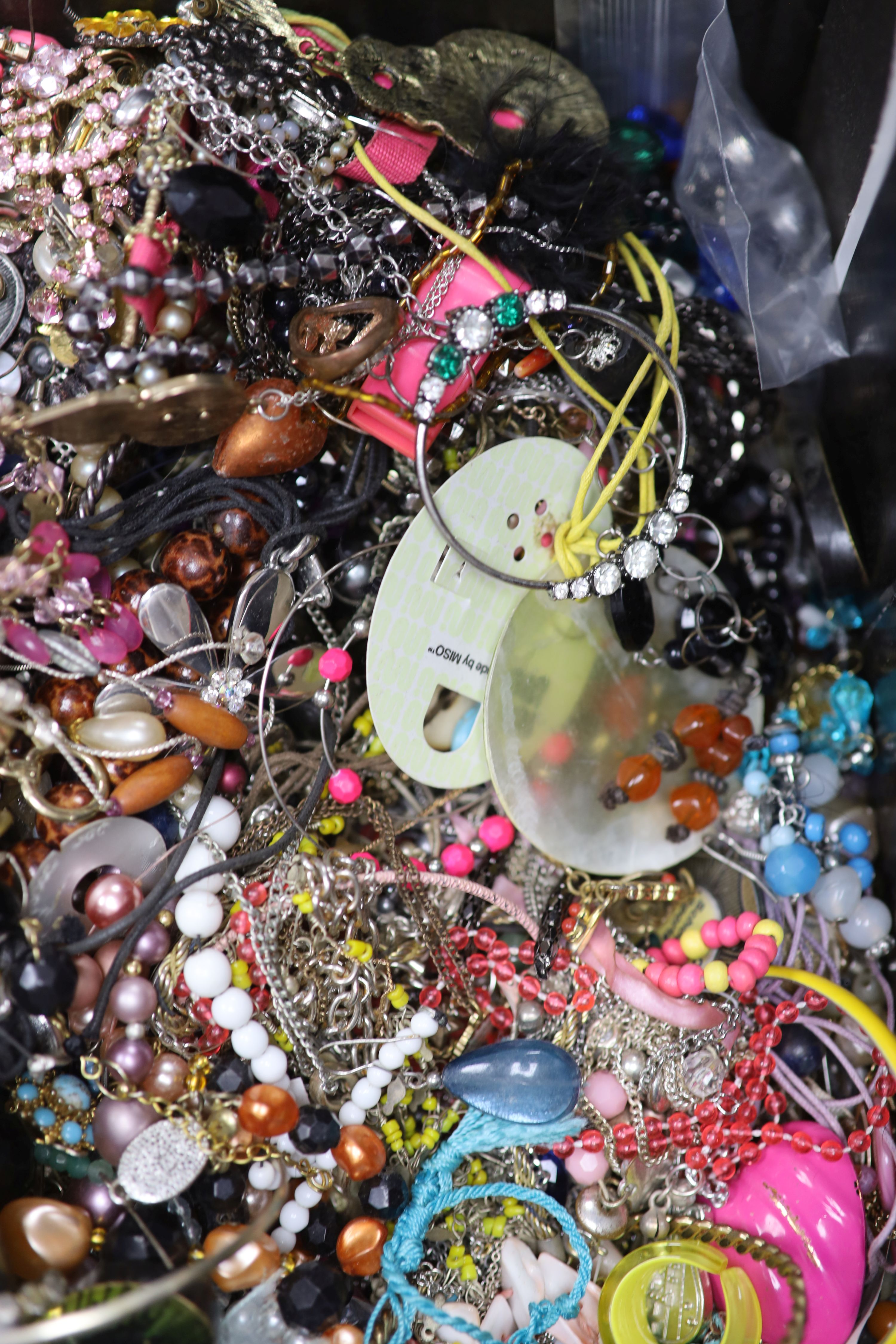 A large quantity of assorted costume jewellery.